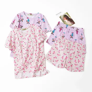 Summer Lovely 100% Cotton Short-sleeved Shorts Pajama Set Round Neck Cartoon Printing Women Pijama Loungewear Home Sleepwear
Summer Lovely 100% Cotton Short-sleeved Shorts Pajama Set Round Neck Cartoon Printing Women Pijama Loungewear Home Sleepwear