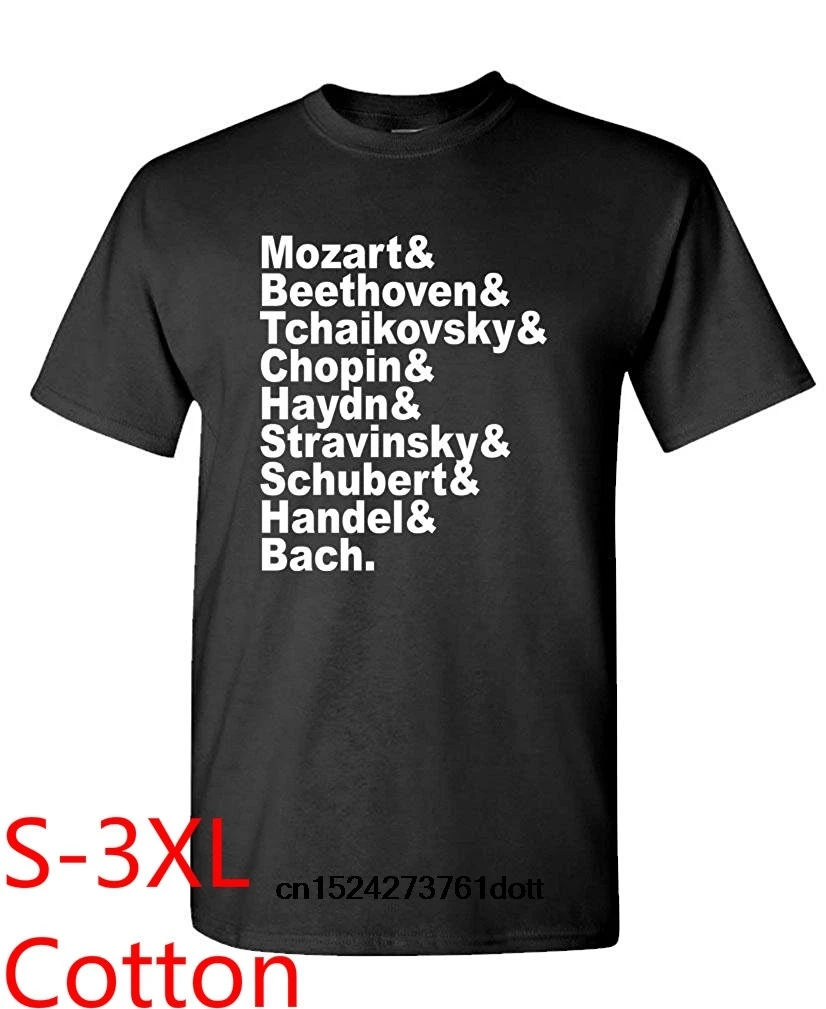 Funny Men t shirt white t-shirt tshirts Black tee CLASSICAL COMPOSER NAMES mozart bach haydn - Mens Cotton T-Shirt
Funny Men t shirt white t-shirt tshirts Black tee CLASSICAL COMPOSER NAMES mozart bach haydn - Mens Cotton T-Shirt