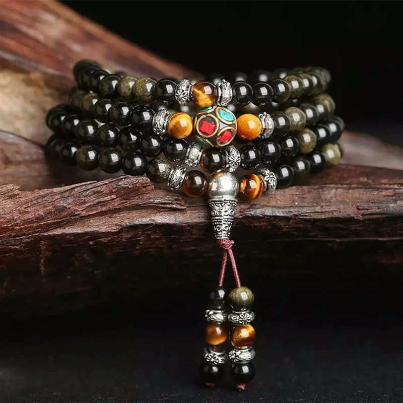 Dropshipping Natural Golden Obsidian Stone Bracelets 6mm 108 Beads with Tiger Eye Stone for Men Women Crystal Bracelet Jewelry
Dropshipping Natural Golden Obsidian Stone Bracelets 6mm 108 Beads with Tiger Eye Stone for Men Women Crystal Bracelet Jewelry