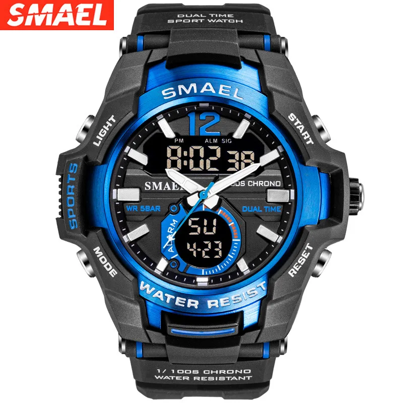 SMAEL Watches Men Sport Watch Man Big Clock Military Watch luxury Army relogio masculino Alarm LED Digital Watch Waterproof
SMAEL Watches Men Sport Watch Man Big Clock Military Watch luxury Army relogio masculino Alarm LED Digital Watch Waterproof