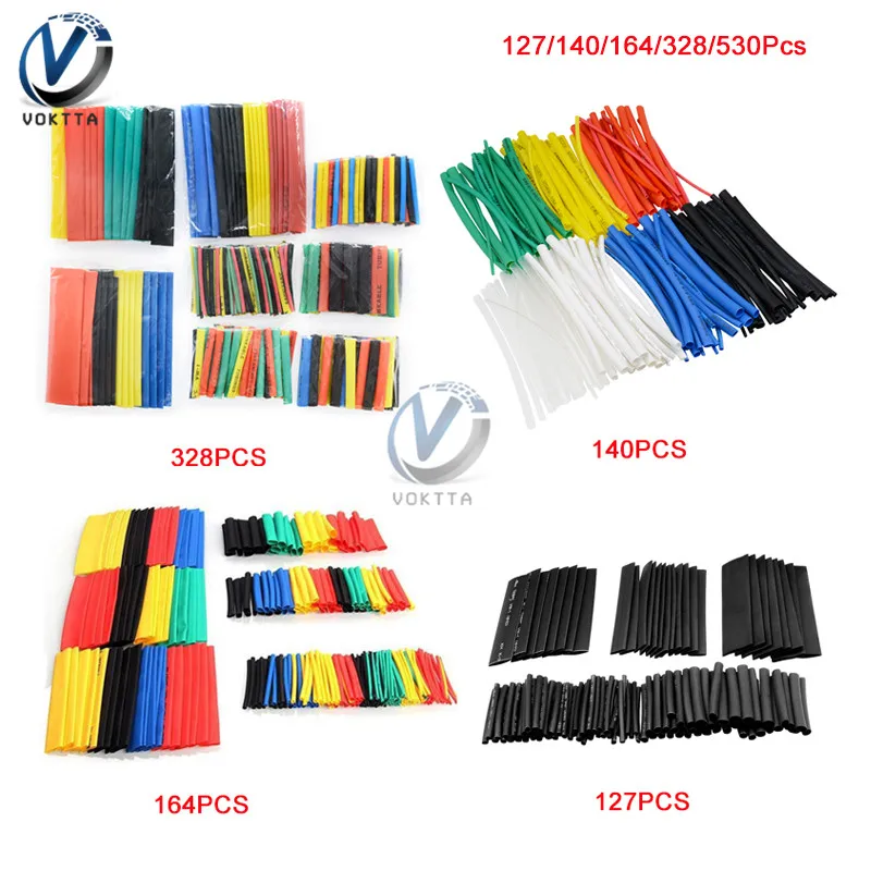 127/140/164/328pcs Heat Shrink Tubing Polyolefin Wrap Wire Car Cable Sleeves PE Insulation 2:1 Shrinkable Tube Assortment Kit
127/140/164/328pcs Heat Shrink Tubing Polyolefin Wrap Wire Car Cable Sleeves PE Insulation 2:1 Shrinkable Tube Assortment Kit