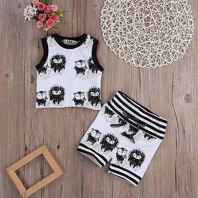 New Toddler Baby Girl Boy Clothes Hedgehog prints Sleeveless Vest Tops T-shirt+Pant Shorts Outfits Set Tracksuit
New Toddler Baby Girl Boy Clothes Hedgehog prints Sleeveless Vest Tops T-shirt+Pant Shorts Outfits Set Tracksuit