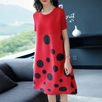 2019 Summer New Women Fashion Elegant Commute Loose Large Size a Line Dress Dot Print Dress
2019 Summer New Women Fashion Elegant Commute Loose Large Size a Line Dress Dot Print Dress