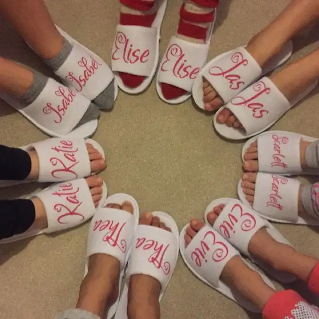 Personalised heart Wedding Slippers Bride slippers , Bridesmaid Gifts, Bridal Party , Hen Weekend Open Toes Spa Slippers
Personalised heart Wedding Slippers Bride slippers , Bridesmaid Gifts, Bridal Party , Hen Weekend Open Toes Spa Slippers