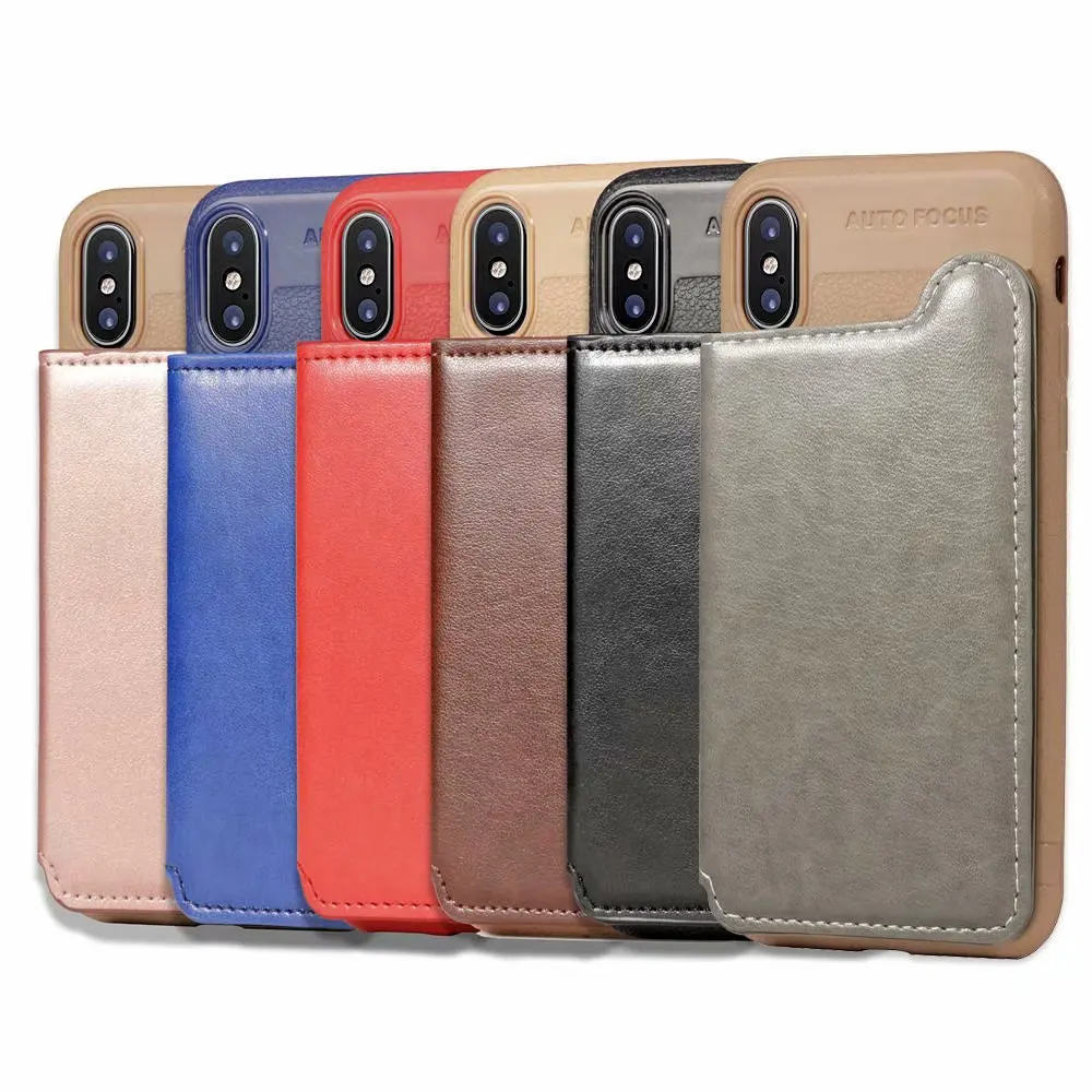 Для iPhone XS MAX XR 6 6S 7 8 Plus Ультратонкий чехол из искусственной кожи с держателем для