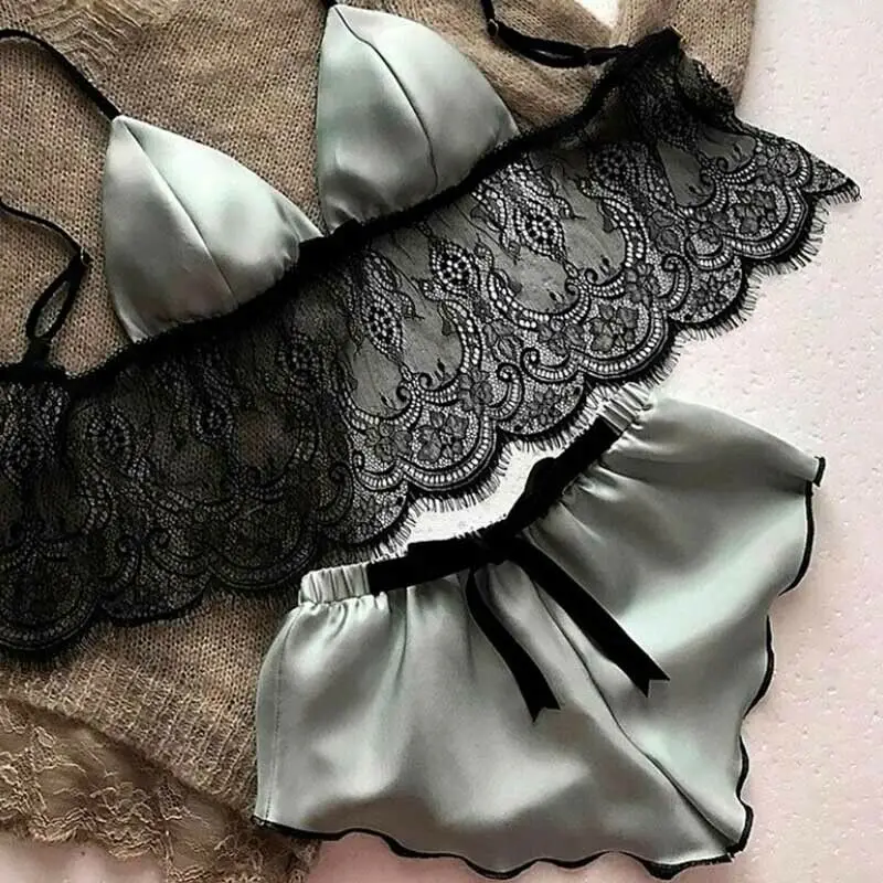 Women Lace Two Piece Swimsuit Sexy Underwear Set Beachwear Ladies Summer Satin Silk Bra Bustier Babydoll Nightwear Bathing Suit
Women Lace Two Piece Swimsuit Sexy Underwear Set Beachwear Ladies Summer Satin Silk Bra Bustier Babydoll Nightwear Bathing Suit