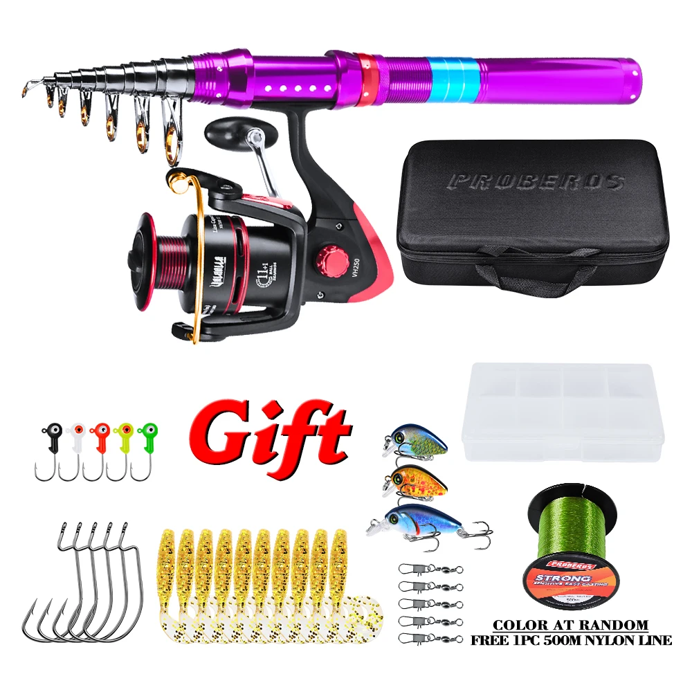 Telescopic Fishing Rod Reel Combo Full Kit Spinning Wheel Fishing Tackle Set with Line Hooks Lures Jigs Swivels Storage Bag
Telescopic Fishing Rod Reel Combo Full Kit Spinning Wheel Fishing Tackle Set with Line Hooks Lures Jigs Swivels Storage Bag