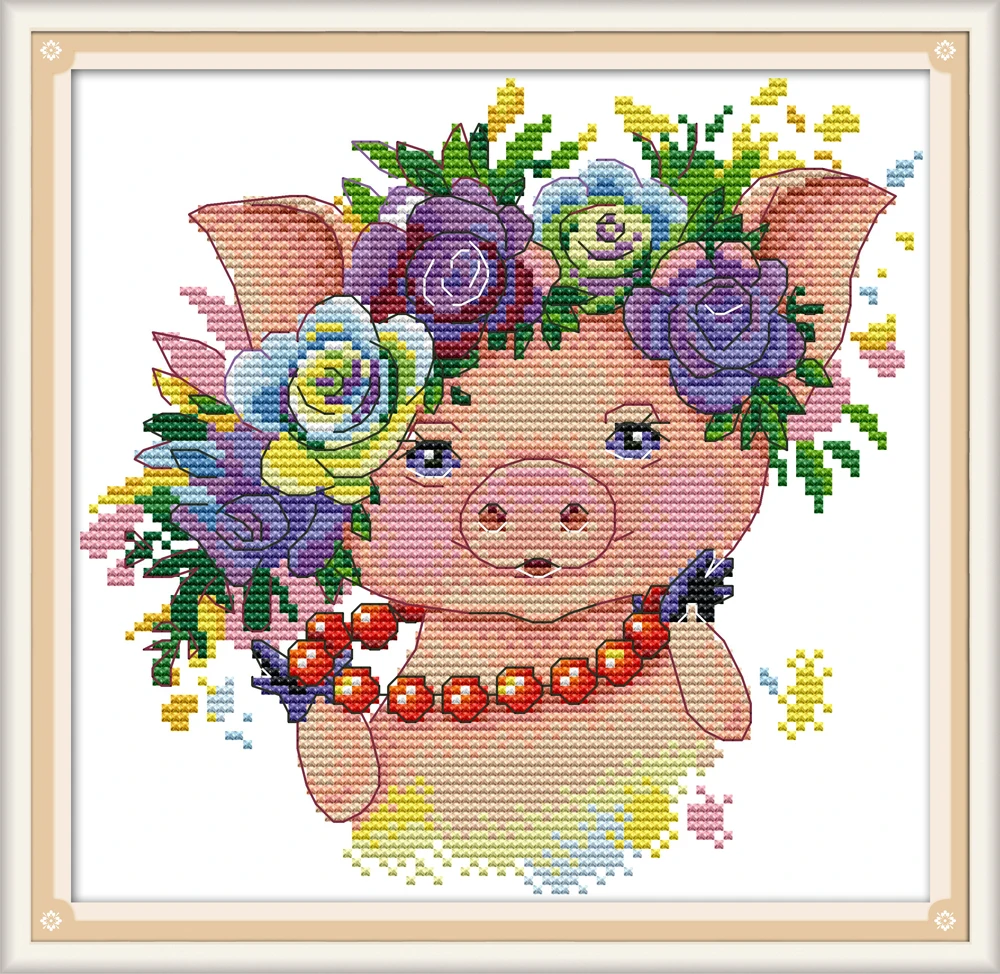 Pretty pig Cross Stitch Kits Cartoon Printed pattern canvas Fabric Embroidery Needlework set Cross-stitch Decorative Handmade
Pretty pig Cross Stitch Kits Cartoon Printed pattern canvas Fabric Embroidery Needlework set Cross-stitch Decorative Handmade