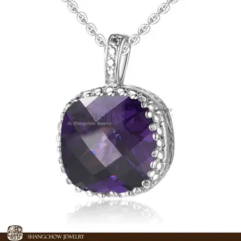 New! Stunning Fashion Jewelry Purple Quartz 925 Sterling Silver Filled White Gold Lady Pendant P0206 
New! Stunning Fashion Jewelry Purple Quartz 925 Sterling Silver Filled White Gold Lady Pendant P0206