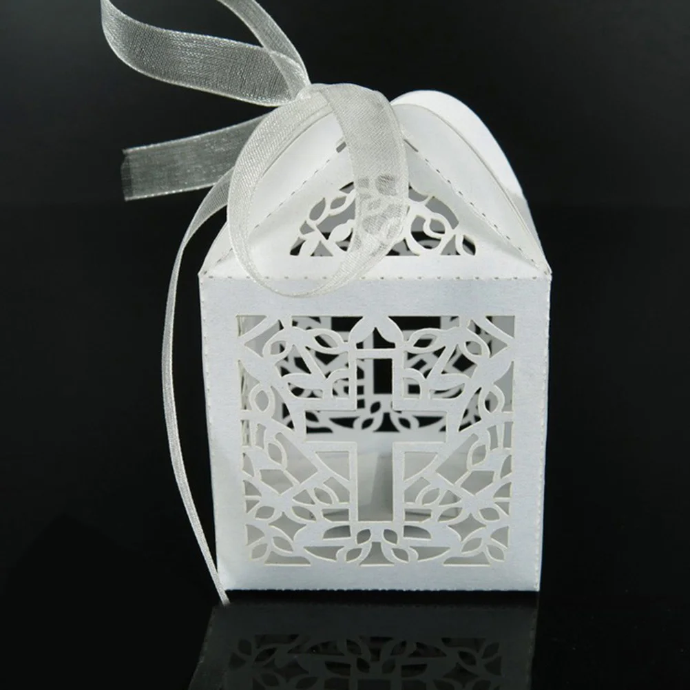 10Pcs Wedding Party Favor Boxes White Ribbon Paper Laser Cut Out Cross Gift Candy Box
10Pcs Wedding Party Favor Boxes White Ribbon Paper Laser Cut Out Cross Gift Candy Box