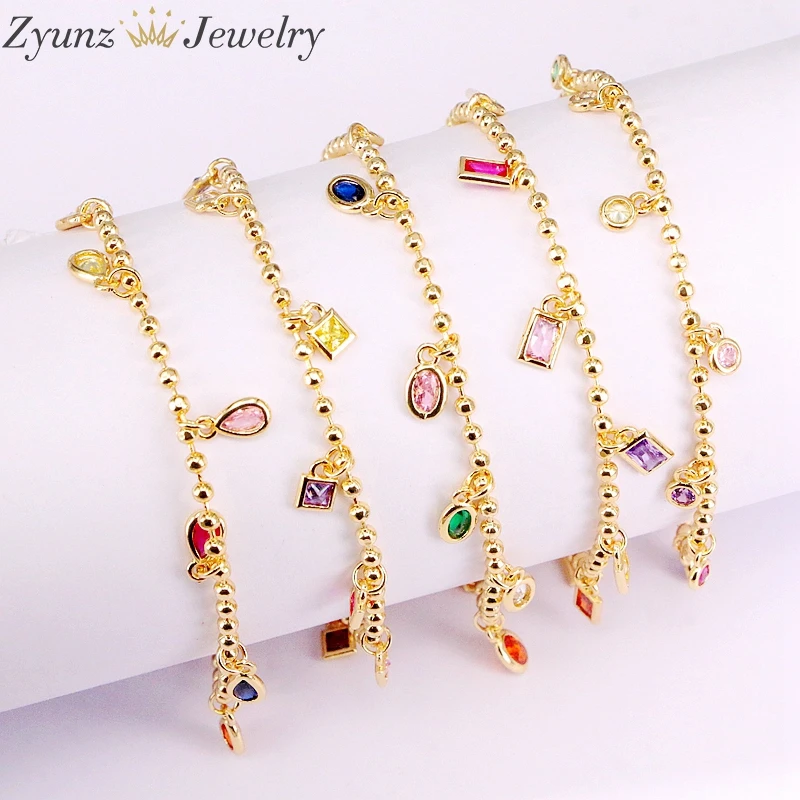 5PCS, Geometric Zirconia Charms With Gold Link Chain Beads Bracelet For Women Jewelry
5PCS, Geometric Zirconia Charms With Gold Link Chain Beads Bracelet For Women Jewelry