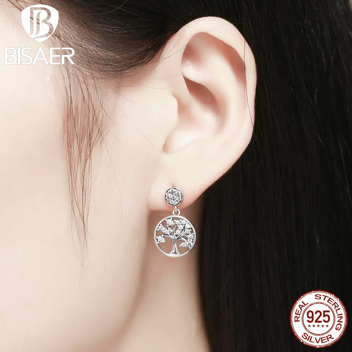 BISAER Real 925 Sterling Silver Family Tree Of Life Clearly CZ Drop Earrings for Women Dangle Earrings Jewelry Brincos ECE067
BISAER Real 925 Sterling Silver Family Tree Of Life Clearly CZ Drop Earrings for Women Dangle Earrings Jewelry Brincos ECE067