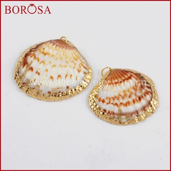 BOROSA 10PCS Gold Color Natural Scallop Shell Charms Fashion Natural Shell Pendant Jewelry for Earrings Making G1597
BOROSA 10PCS Gold Color Natural Scallop Shell Charms Fashion Natural Shell Pendant Jewelry for Earrings Making G1597