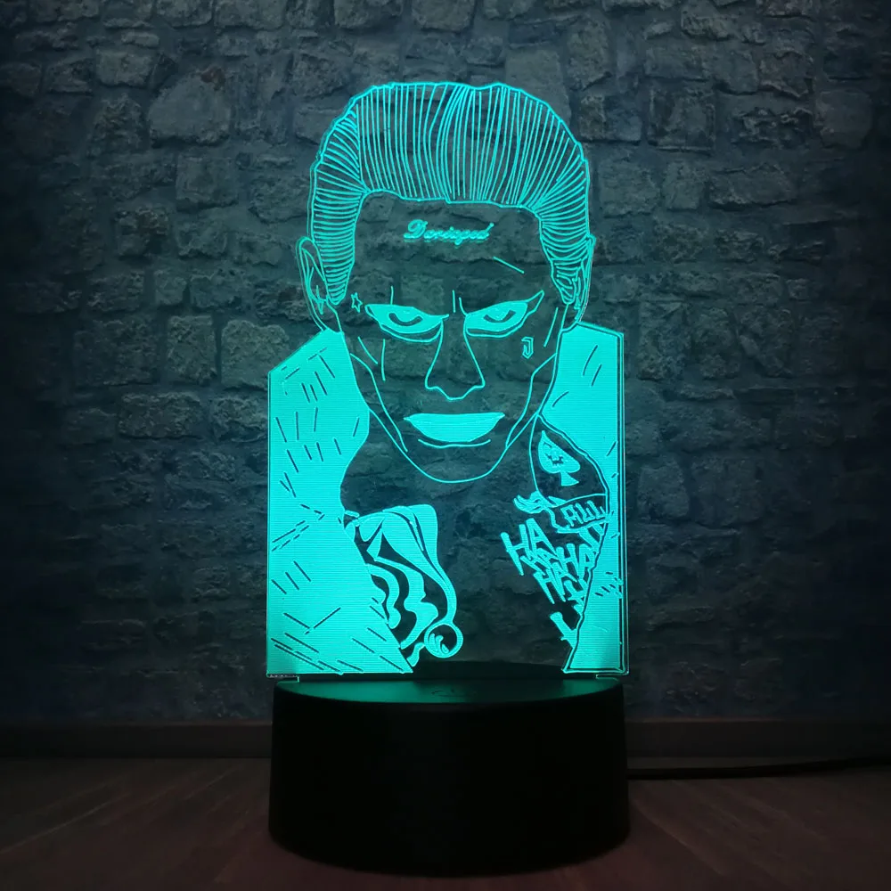 Novelty Suicide Squad Joker 3D LED Lamp 7 Color Change Sleep Night Light Atmosphere Children Toys Holiday Gift Baby Room Decor
Novelty Suicide Squad Joker 3D LED Lamp 7 Color Change Sleep Night Light Atmosphere Children Toys Holiday Gift Baby Room Decor