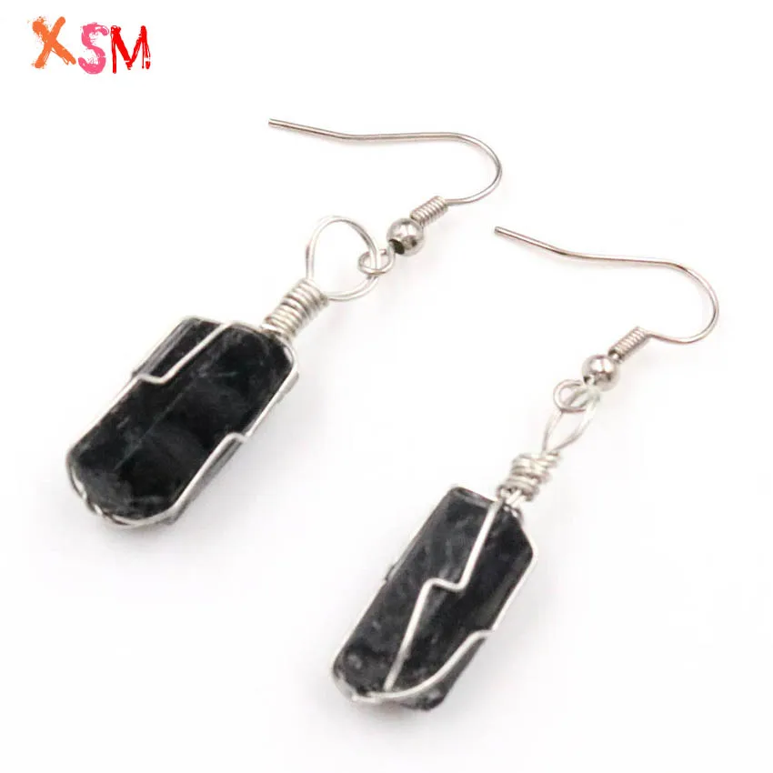 XSM Original Wire Winding Drop Earring Natural Stone Irregular Black Tourmaline Earrings For Women Fashion Charms Jewelry 1 Pair
XSM Original Wire Winding Drop Earring Natural Stone Irregular Black Tourmaline Earrings For Women Fashion Charms Jewelry 1 Pair