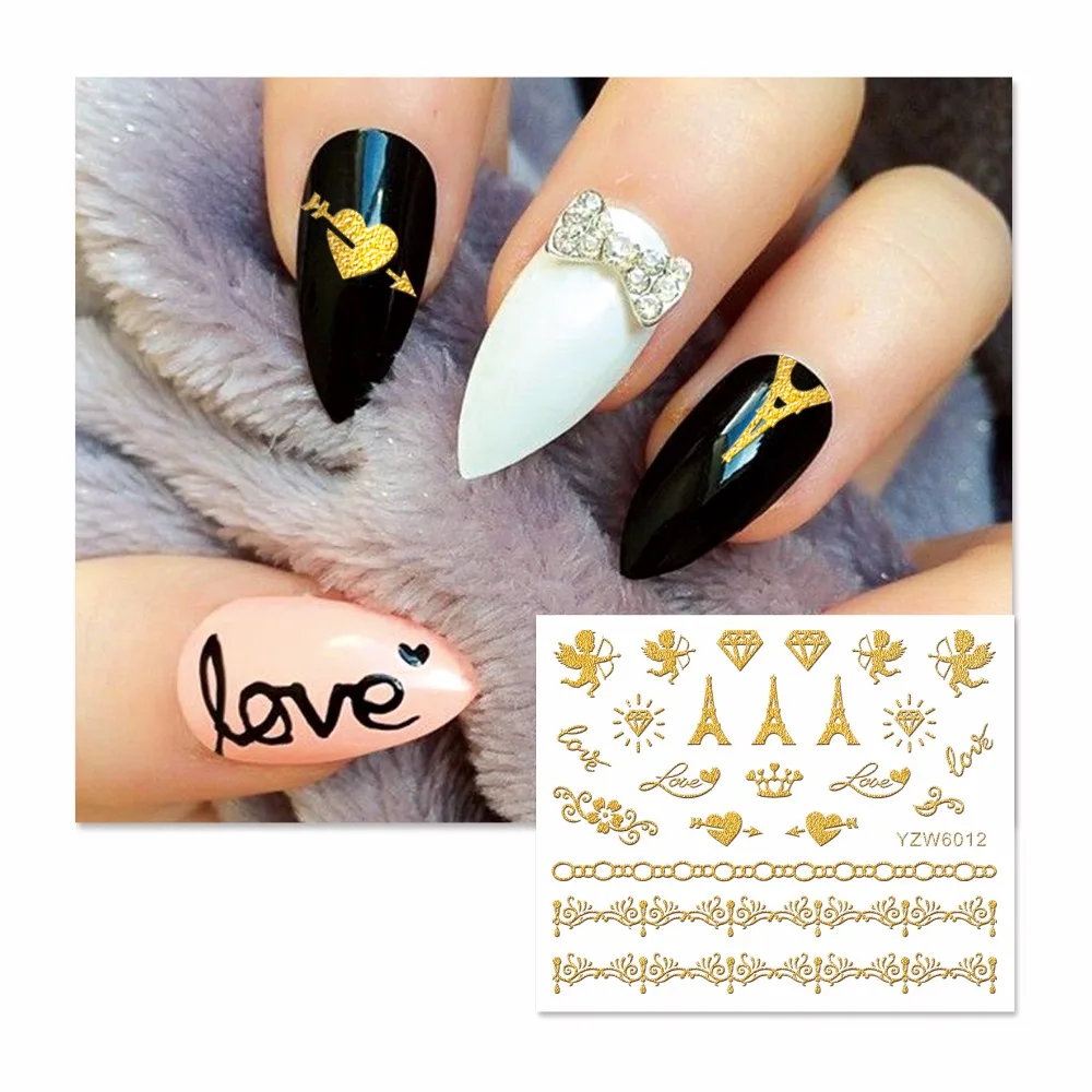 LCJ Gold Lace Flower Nail Stickers Beauty Nail Art 3D Decal Decorations Sticker On Nails Accessories 6012
LCJ Gold Lace Flower Nail Stickers Beauty Nail Art 3D Decal Decorations Sticker On Nails Accessories 6012