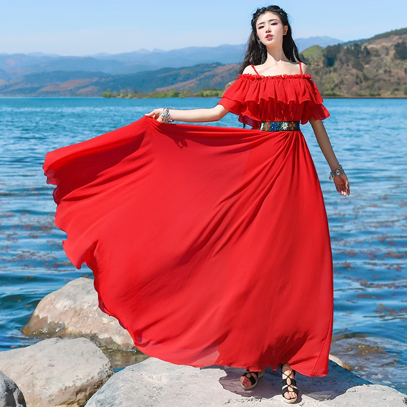 Free Shipping 2019 New Fashion Long Maxi One-piece Dress Embroidered National Trend Chiffon Ruffle S-M Bohemian Strap Dresses
Free Shipping 2019 New Fashion Long Maxi One-piece Dress Embroidered National Trend Chiffon Ruffle S-M Bohemian Strap Dresses