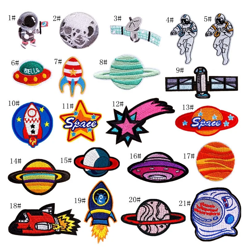 1pcs New Star UFO Astronaut Combination Computer Embroidery Cloth Stick DIY Clothes Bag Patch Discount
1pcs New Star UFO Astronaut Combination Computer Embroidery Cloth Stick DIY Clothes Bag Patch Discount