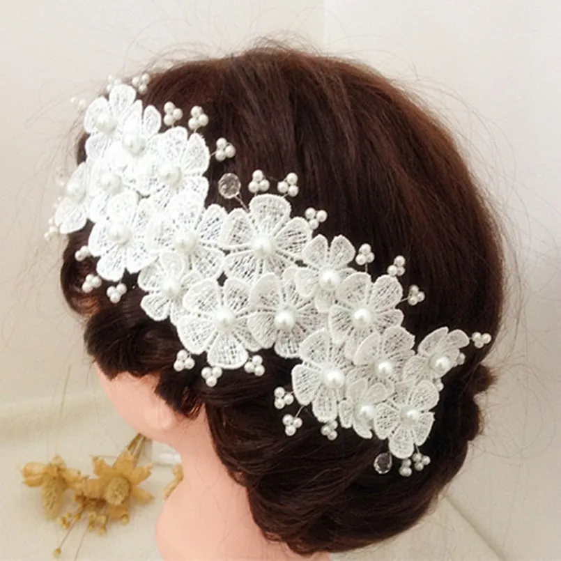 Women Wedding Lace Flower Headband Handcraft Bridal Hair Accessories Pearl Hair Jewelry Bride Hairwear Accessory YWDH06
Women Wedding Lace Flower Headband Handcraft Bridal Hair Accessories Pearl Hair Jewelry Bride Hairwear Accessory YWDH06