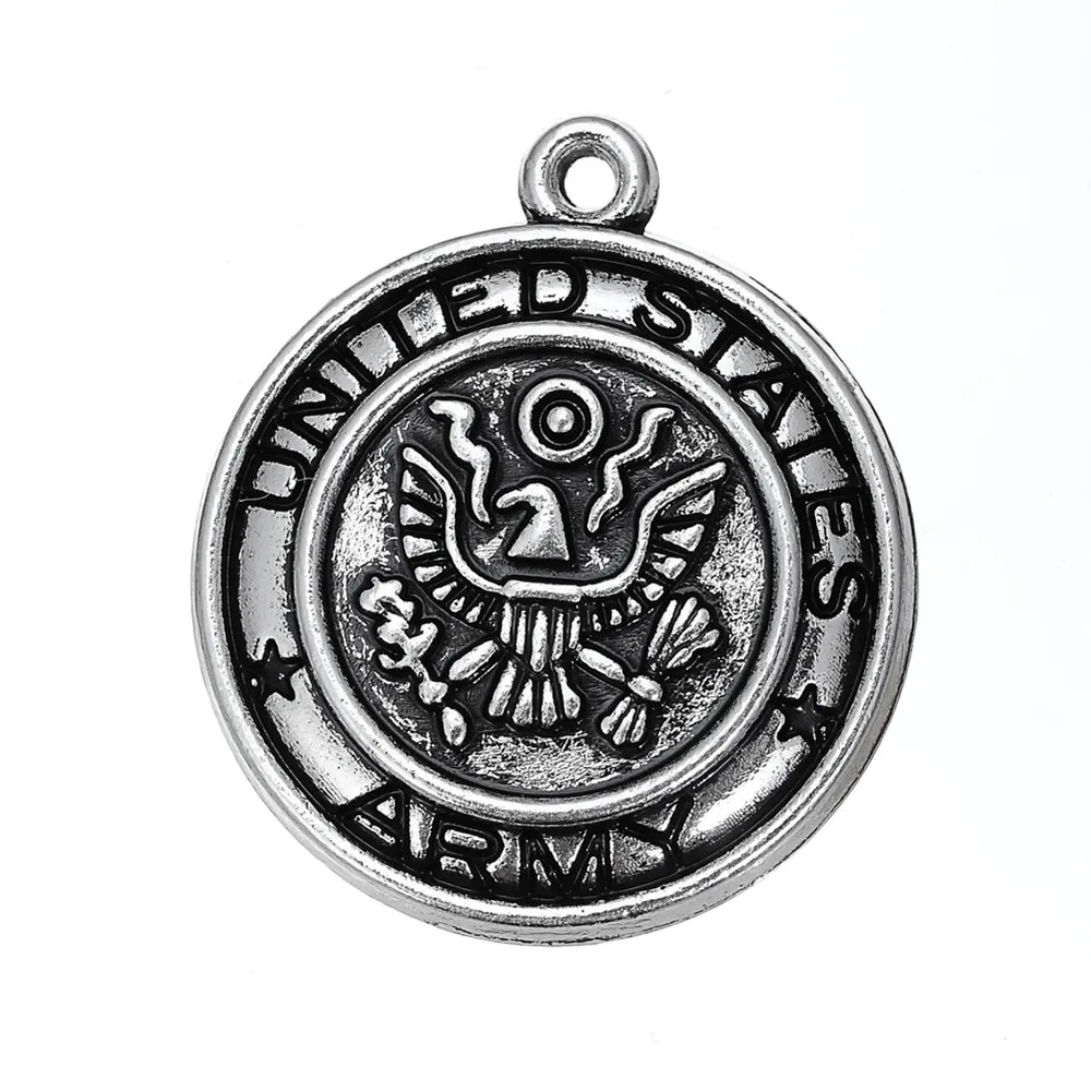 5pcs Antique Silver Tone 20x23mm United States Army Badge Charms Pendant For Jewelry Making Diy Jewelry Findings
5pcs Antique Silver Tone 20x23mm United States Army Badge Charms Pendant For Jewelry Making Diy Jewelry Findings