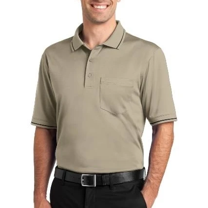 CornerStone CS415 Mens Select Snag-Proof Tipped Pocket Polo T-Shirt Tan & Black - Extra Large (1)