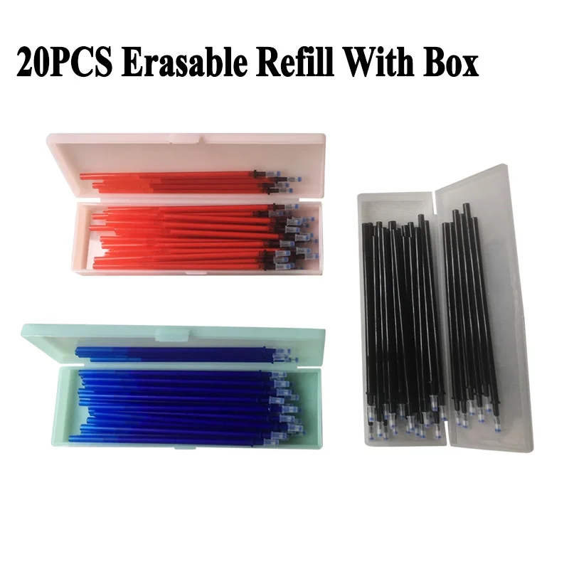 DELVTCH 20Pcs/Set + Box 0.5mm Magic Erasable Pen Refill Rod Gel Pen Blue Black Red Ink Washable Handle Office School Stationery
DELVTCH 20Pcs/Set + Box 0.5mm Magic Erasable Pen Refill Rod Gel Pen Blue Black Red Ink Washable Handle Office School Stationery