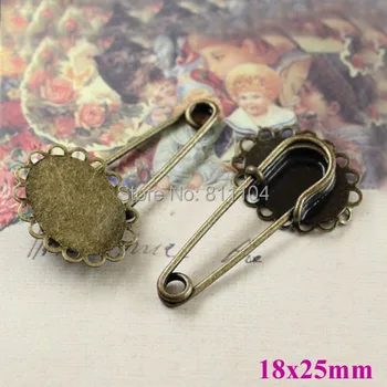 18x25mm Antique Bronze Plated Blank Flat Oval Hollow Lace Bezel tray Cabochon Brooches Bases Pin Clip Settings Findings 40pcs
18x25mm Antique Bronze Plated Blank Flat Oval Hollow Lace Bezel tray Cabochon Brooches Bases Pin Clip Settings Findings 40pcs