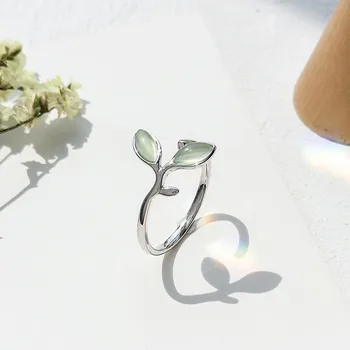 S925 Sterling Silver Open Rings For Women Shoots Cat's Eye Stone Forest Style Leaf Ring Literature Small Fresh Fine Jewelry
S925 Sterling Silver Open Rings For Women Shoots Cat's Eye Stone Forest Style Leaf Ring Literature Small Fresh Fine Jewelry