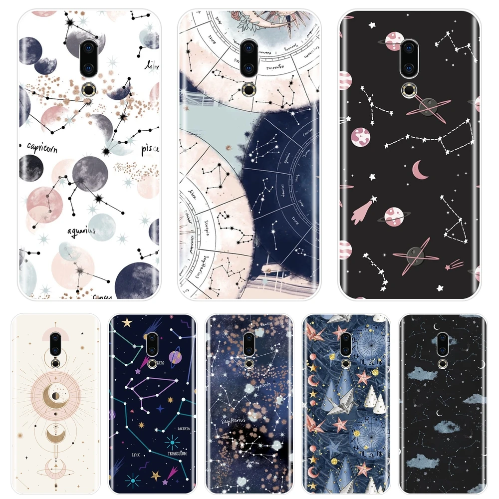 

Case For Meizu 15 Lite 16 Plus 16th 16x Silicone Soft Art Star Space Moon Back Cover For Meizu Pro 6 7 Plus U10 U20 Phone Case