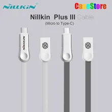 NILLKIN Plus III Micro to Type-C USB Charging Cable Data Line For Note 7 Xiaomi Mi5 Mi 4s OnePlus 3 Nexus 5X 6P MEIZU MX6 Zuk z2