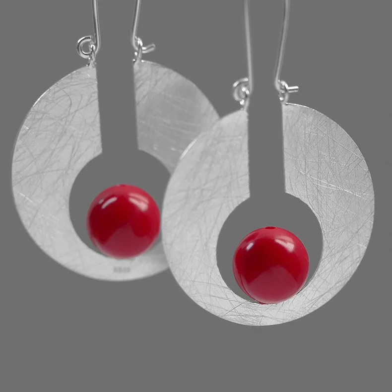 INATURE 925 Sterling Silver Creative Jewelry Fashion Red Coral Moon Drop Earrings For Women Birthday Gift
INATURE 925 Sterling Silver Creative Jewelry Fashion Red Coral Moon Drop Earrings For Women Birthday Gift