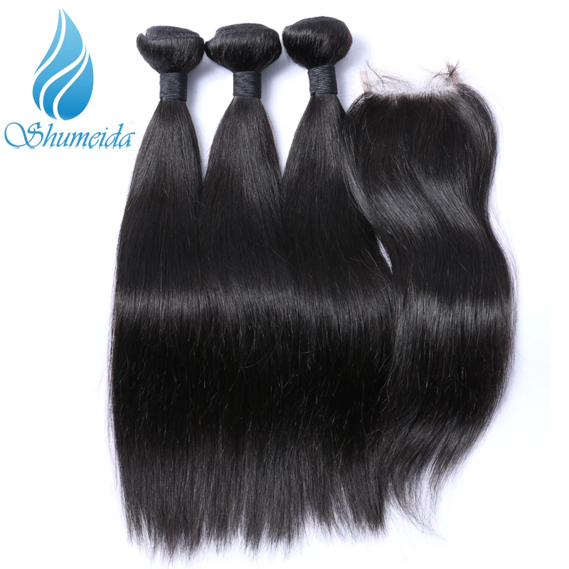 Shumeida Brazilian Remy Hair Straight Hair Weft With Lace Closure 100% Human Hair Bundles 4*4 Top Lace Closure with Baby Hair
Shumeida Brazilian Remy Hair Straight Hair Weft With Lace Closure 100% Human Hair Bundles 4*4 Top Lace Closure with Baby Hair