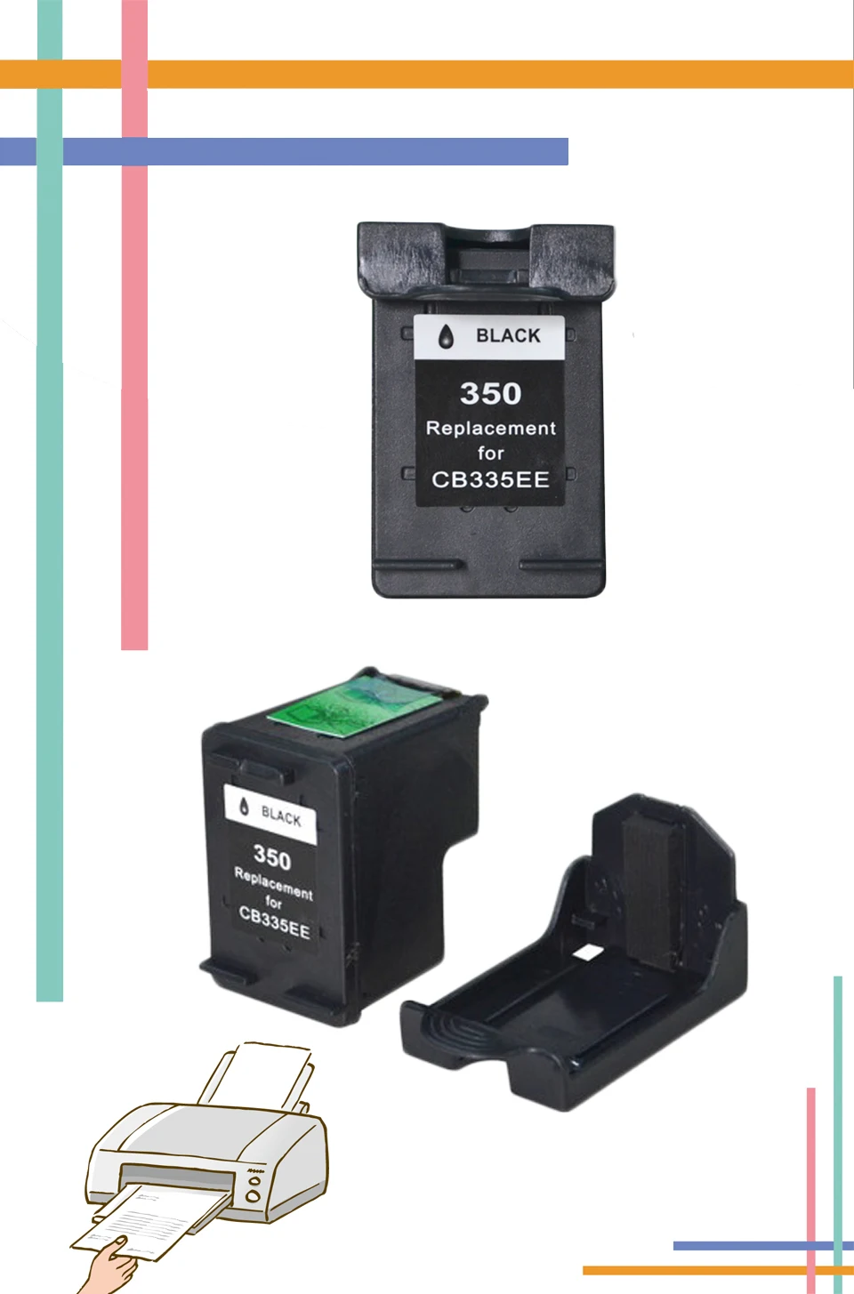 for HP350 Black compatible cartridge