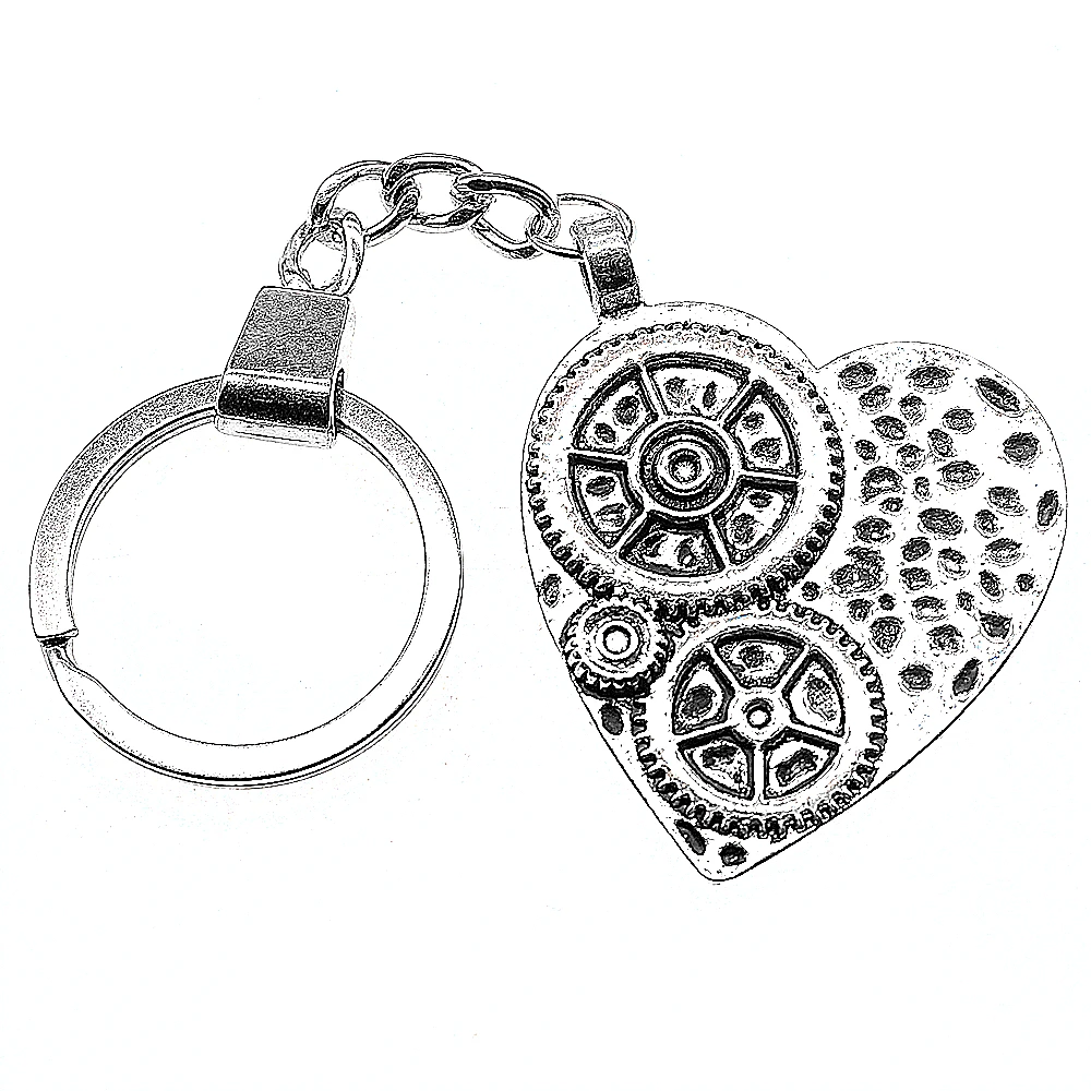 Heart Gear Keyring Heart Gear Keychain 48x38mm Antique Silver Heart Gear Key Chain Souvenir Gifts For Men
Heart Gear Keyring Heart Gear Keychain 48x38mm Antique Silver Heart Gear Key Chain Souvenir Gifts For Men