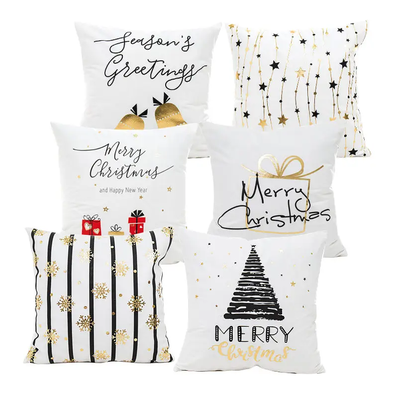 Christmas Black White Cushion Cover Decorative Pillowcase Gold Cotton Soft Throw Pillow Sofa Seat Case Car Pillowcover 40526
Christmas Black White Cushion Cover Decorative Pillowcase Gold Cotton Soft Throw Pillow Sofa Seat Case Car Pillowcover 40526