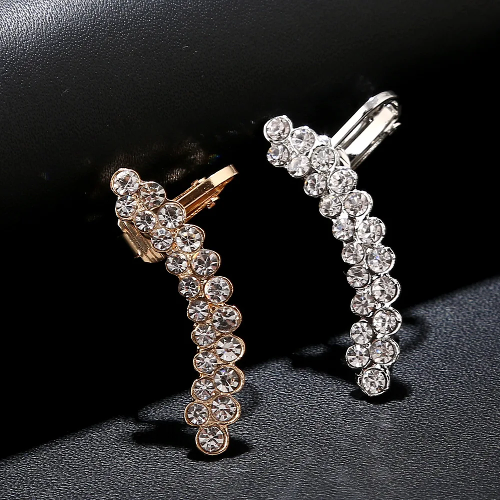Women Jewelry High Quality Double Row Full Crystal Ear Cuff Clear Zircon Gold Silver Plated Girl Gift Clip Earrings fashion
Women Jewelry High Quality Double Row Full Crystal Ear Cuff Clear Zircon Gold Silver Plated Girl Gift Clip Earrings fashion