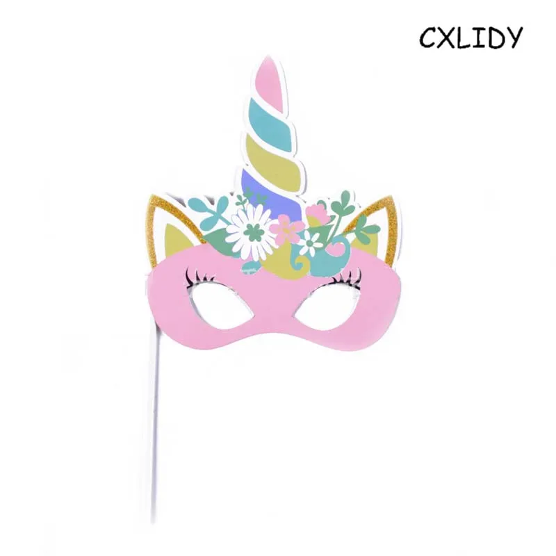 12-Piece Set Unicorn Photo Props Baby Birthday Party Dress Up Supplies Masquerade Beard Props Unicorn Party Supplies qq091 (1)