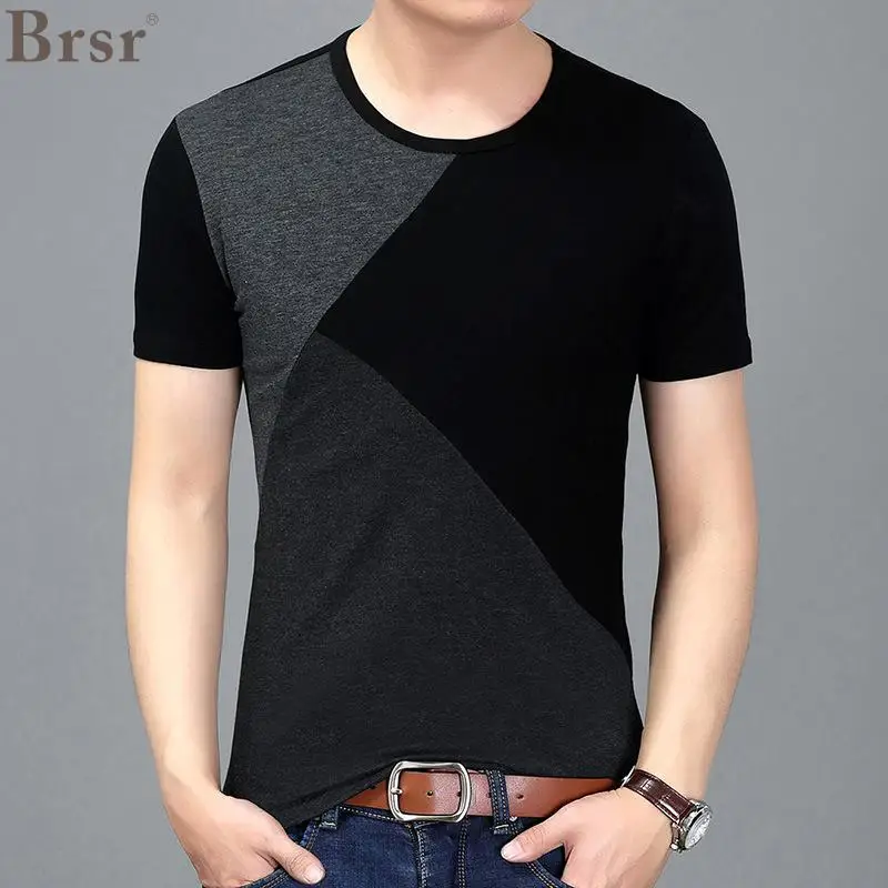 Brsr 2018 Europe And The United States Men's Round Neck Short Sleeve T-shirt Slim Simple Stitching Short-sleeved Fashion T-shirt
Brsr 2018 Europe And The United States Men's Round Neck Short Sleeve T-shirt Slim Simple Stitching Short-sleeved Fashion T-shirt