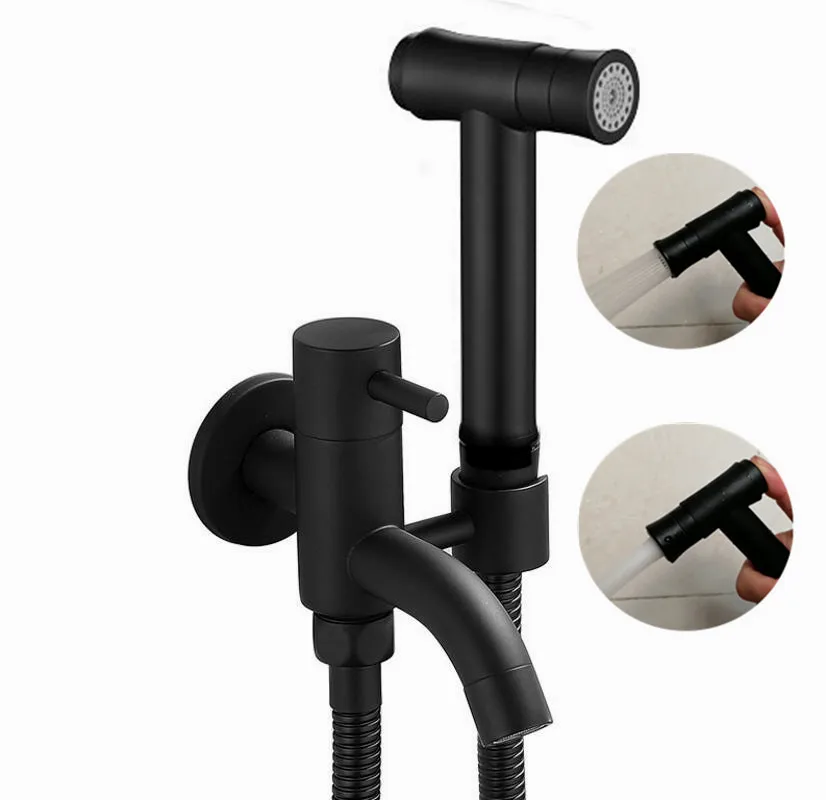 two function Handheld Toilet black bidet sprayer set Kit Stainless Steel Hand Bidet faucet sprayer shower head self cleaning BD4 
two function Handheld Toilet black bidet sprayer set Kit Stainless Steel Hand Bidet faucet sprayer shower head self cleaning BD4