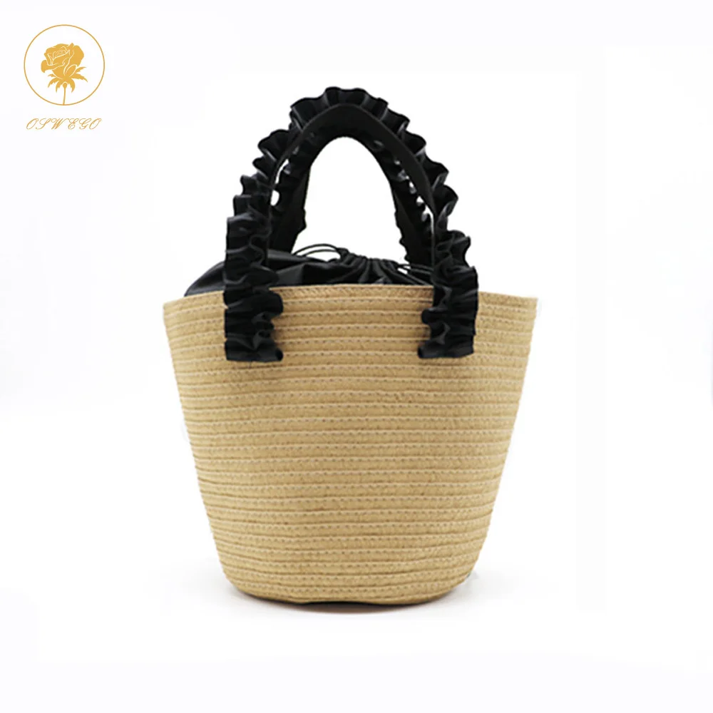 OSWEGO Women Straw Bag String Bucket Bag Soft Solid Ruffles Top Handle Totes Protable Casual Beach Bag Travel Handbag For Ladies
OSWEGO Women Straw Bag String Bucket Bag Soft Solid Ruffles Top Handle Totes Protable Casual Beach Bag Travel Handbag For Ladies