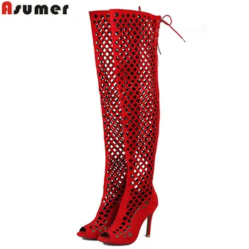 ASUMER 2019 hot sale new shoes woman peep toe cross tied over the knee boots high heels sandals women Hollowing out summer shoes
ASUMER 2019 hot sale new shoes woman peep toe cross tied over the knee boots high heels sandals women Hollowing out summer shoes