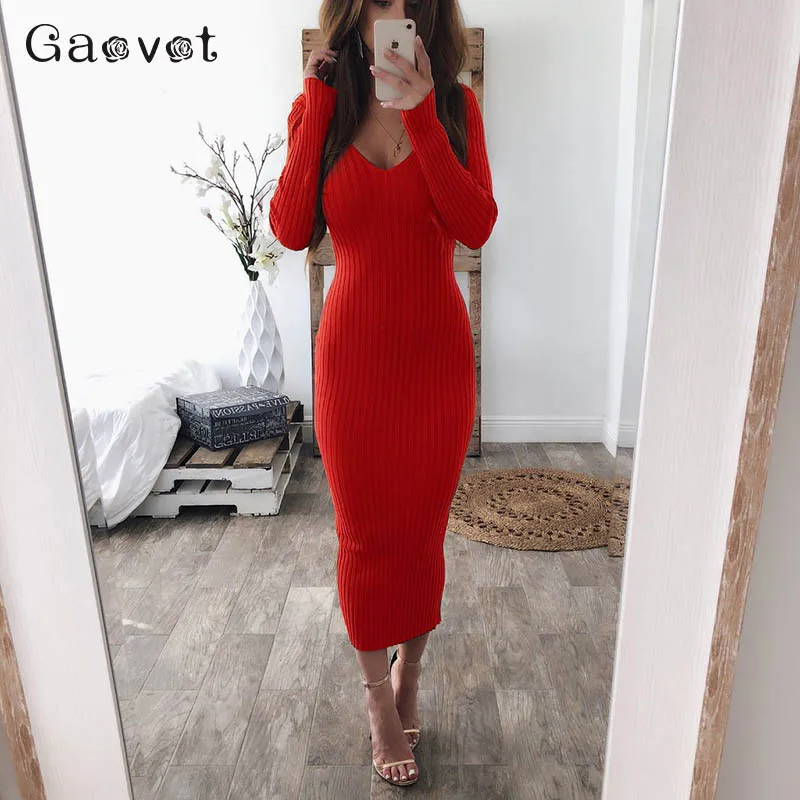 Gaovot Red knitted bodycon dress women 2018 sexy long slim sexy dress women vestidos v-neck summer dress party night robe femme
Gaovot Red knitted bodycon dress women 2018 sexy long slim sexy dress women vestidos v-neck summer dress party night robe femme