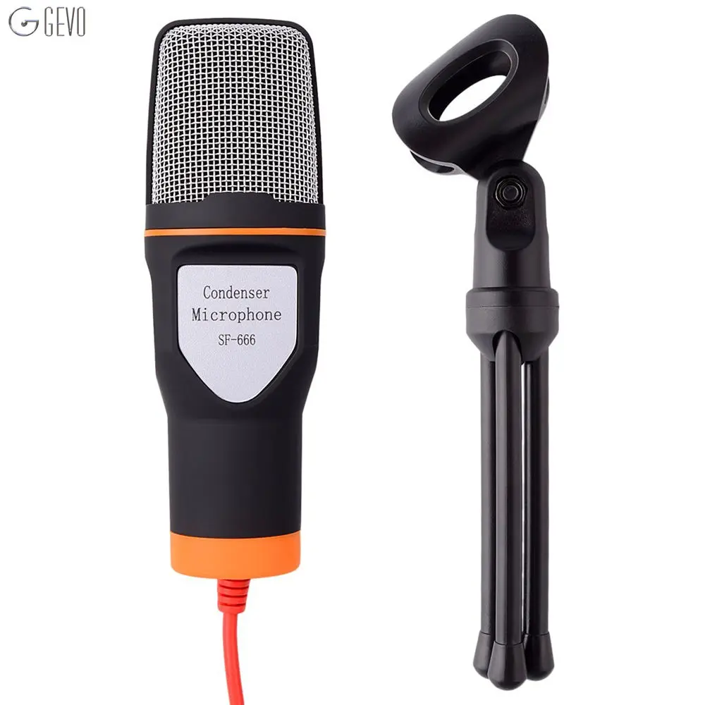 Image most popular High Quality Professional Condenser Microphone Mic w  Stand For PC Laptop Skype MSN Singing 50PCS Lot Free DHL