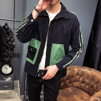 2019 New Arrival Twin Patchwork Color Men Denim Jacket Slim Fit Pullover Jacket Fashion Tracksuit Casual Coat Men Streetwear 113
2019 New Arrival Twin Patchwork Color Men Denim Jacket Slim Fit Pullover Jacket Fashion Tracksuit Casual Coat Men Streetwear 113