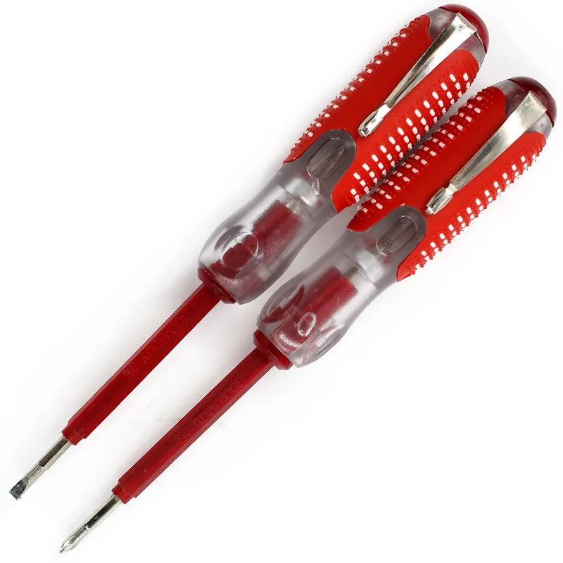 2 in 1 Electrician Home Test Pen Tools 100-500V Multi Function Screwdriver Test Pencil Sturdy Red Durable Insulation
2 in 1 Electrician Home Test Pen Tools 100-500V Multi Function Screwdriver Test Pencil Sturdy Red Durable Insulation