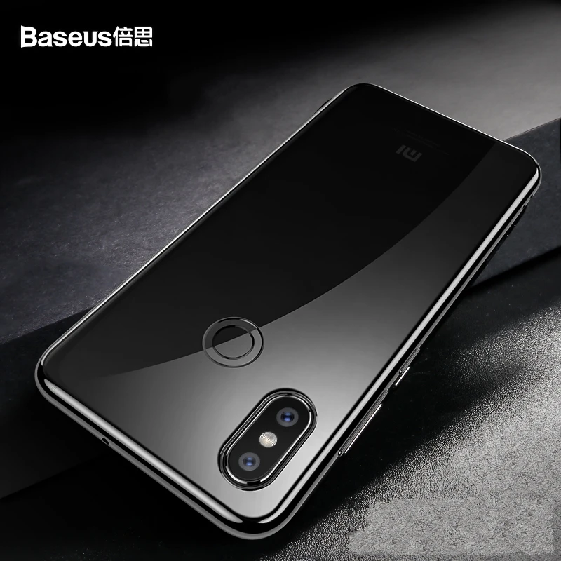 BASEUS Brand Shinning Series Case For Xiaomi Mi 8 / Mi8 Chrome Plating Edge Soft TPU Clear Back Phone Cover | Мобильные телефоны и