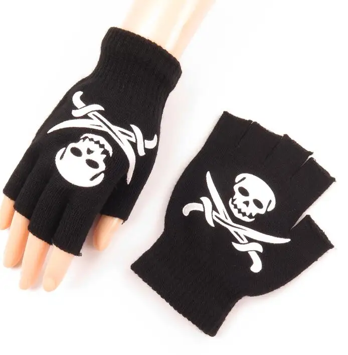Men and women's winter knitted semi-finger glove Unisex skull bone print punk performance dancing glove R208
Men and women's winter knitted semi-finger glove Unisex skull bone print punk performance dancing glove R208