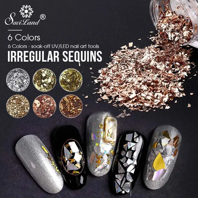 Saviland 3D Irregular Nail Glitter Sequins Holographic Broken Glass Nail Art Foils Flakes Aurora Colorful Manicure Decorations
Saviland 3D Irregular Nail Glitter Sequins Holographic Broken Glass Nail Art Foils Flakes Aurora Colorful Manicure Decorations