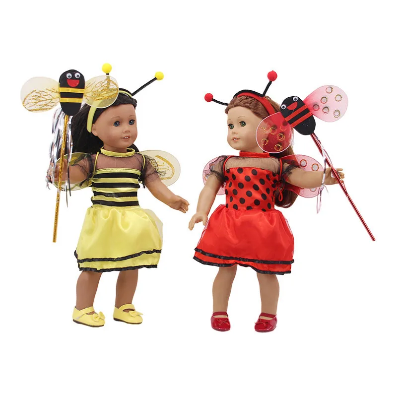 Doll 3Pcs Clothes Red/Yellow Bee Magic Sticks+Head Bands+Wings Doll Accessories Fit 18 Inch American & 43 Cm Baby Doll Girl`s
Doll 3Pcs Clothes Red/Yellow Bee Magic Sticks+Head Bands+Wings Doll Accessories Fit 18 Inch American & 43 Cm Baby Doll Girl`s
