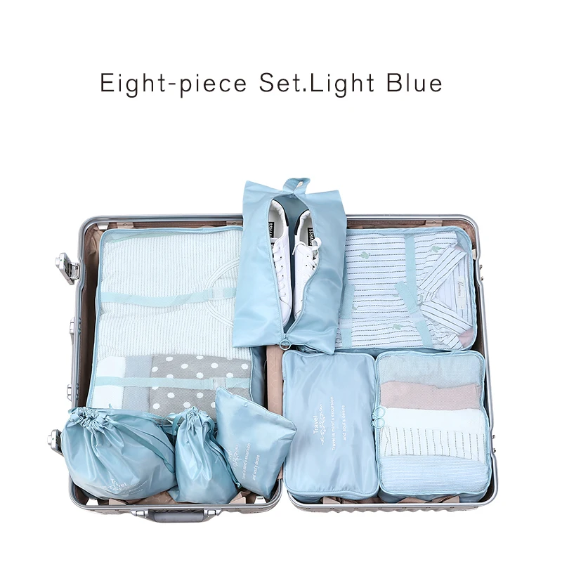 Size : Small Set of Travel Storage Bag Luggage Bag Cube Storage Bag Multi-Function Clothing Sorting Bag